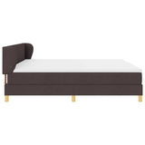 Letto a molle con testiera Marrone Scuro 200 x 200 cm Tessuto