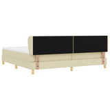 Letto a molle con testiera Crema 200 x 200 cm Tessuto