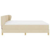 Letto a molle con testiera Crema 200 x 200 cm Tessuto