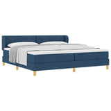 Letto a molle con materasso Blu 200 x 200 cm Tessuto