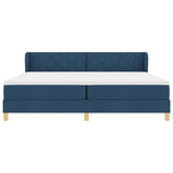 Letto a molle con materasso Blu 200 x 200 cm Tessuto