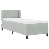 Letto con Molle e Materasso Grigio Scuro 80x200 cm Velluto