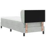 Letto con Molle e Materasso Grigio Scuro 80x200 cm Velluto