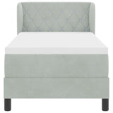 Letto con Molle e Materasso Grigio Scuro 80x200 cm Velluto