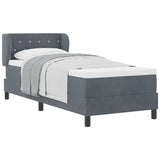 Letto con Molle e Materasso Grigio Scuro 80x200 cm Velluto