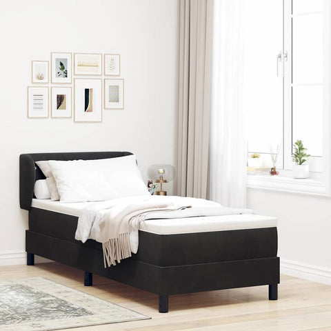 Letto con Molle e Materasso Grigio Scuro 80x200 cm Velluto Nero