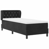 Letto con Molle e Materasso Grigio Scuro 80x200 cm Velluto Nero