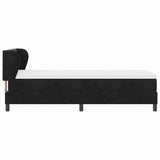 Letto con Molle e Materasso Grigio Scuro 80x200 cm Velluto Nero