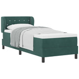Letto a molle con testiera Verde scuro 80 x 200 cm Velluto