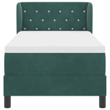 Letto con Molle e Materasso Grigio Scuro 80x200 cm Velluto