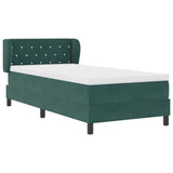 Letto a molle con testiera Verde scuro 90 x 190 cm Velluto