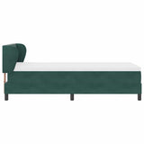 Letto a molle con materasso Verde scuro 90 x 200 cm Velluto
