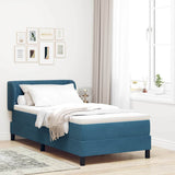 Letto a molle con materasso Blu scuro 90 x 200 cm Velluto