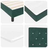 Letto a molle con testiera Verde scuro 100 x 200 cm Velluto