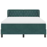 Letto a molle con testiera Verde scuro 140 x 190 cm Velluto