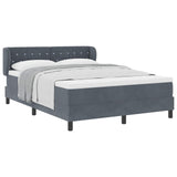 Letto a molle con testiera Grigio scuro 140 x 200 cm Velluto