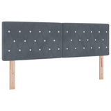 Letto a molle con testiera Grigio scuro 140 x 200 cm Velluto