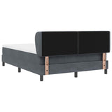 Letto a molle con testiera Grigio scuro 140 x 200 cm Velluto