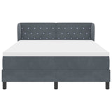 Letto a molle con testiera Grigio scuro 140 x 200 cm Velluto