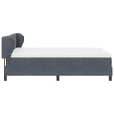 Letto a molle con testiera Grigio scuro 140 x 200 cm Velluto