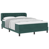 Letto a molle con testiera Verde scuro 140 x 200 cm Velluto
