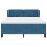 Letto a molle con materasso Blu scuro 160 x 200 cm Velluto