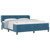 Letto a molle con materasso Blu scuro 180 x 200 cm Velluto
