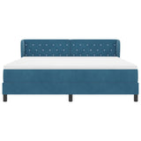 Letto a molle con materasso Blu scuro 180 x 200 cm Velluto