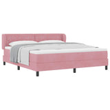 Letto a molle con materasso Rosa 180 x 200 cm Velluto