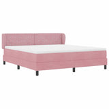 Letto a molle con materasso Rosa 180 x 200 cm Velluto