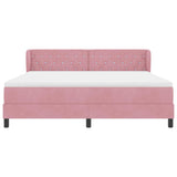 Letto a molle con materasso Rosa 180 x 200 cm Velluto