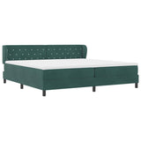 Letto a molle con materasso Verde scuro 200 x 200 cm Velluto