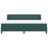 Letto a molle con materasso Verde scuro 200 x 200 cm Velluto
