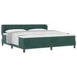 Letto a molle con materasso Verde scuro 200 x 200 cm Velluto