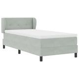 Letto con Molle e Materasso Grigio Scuro 80x200 cm Velluto