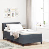 Letto con Molle e Materasso Grigio Scuro 80x200 cm Velluto