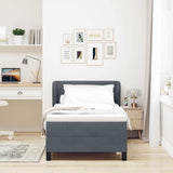 Letto a molle con materasso Grigio scuro 80 x 200 cm Velluto