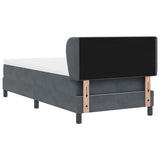 Letto a molle con materasso Grigio scuro 80 x 200 cm Velluto