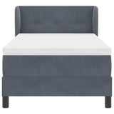 Letto a molle con materasso Grigio scuro 80 x 200 cm Velluto