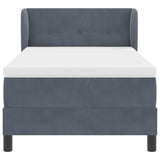 Letto con Molle e Materasso Grigio Scuro 80x200 cm Velluto