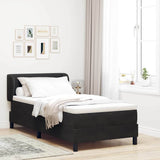 Letto con Molle e Materasso Grigio Scuro 80x200 cm Velluto Nero