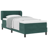 Letto a molle con testiera Verde scuro 90 x 190 cm Velluto