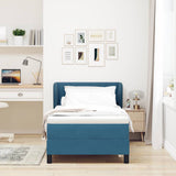 Letto a molle con materasso Blu scuro 90 x 190 cm Velluto