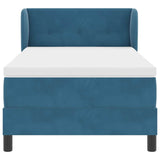 Letto a molle con materasso Blu scuro 90 x 190 cm Velluto