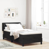 Letto a molle con materasso Nero 100 x 200 cm Velluto