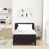 Letto a molle con materasso Nero 100 x 200 cm Velluto