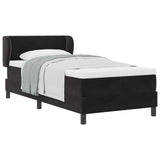 Letto a molle con materasso Nero 100 x 200 cm Velluto