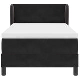 Letto a molle con materasso Nero 100 x 200 cm Velluto