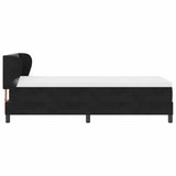 Letto a molle con materasso Nero 100 x 200 cm Velluto