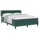 Letto a molle con testiera Verde scuro 140 x 190 cm Velluto